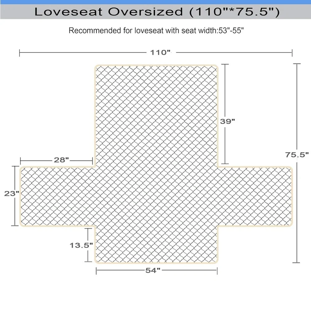 Ameritex Loveseat Cover, Reversible Quilted Water Resistant Double (Sand, 54'')